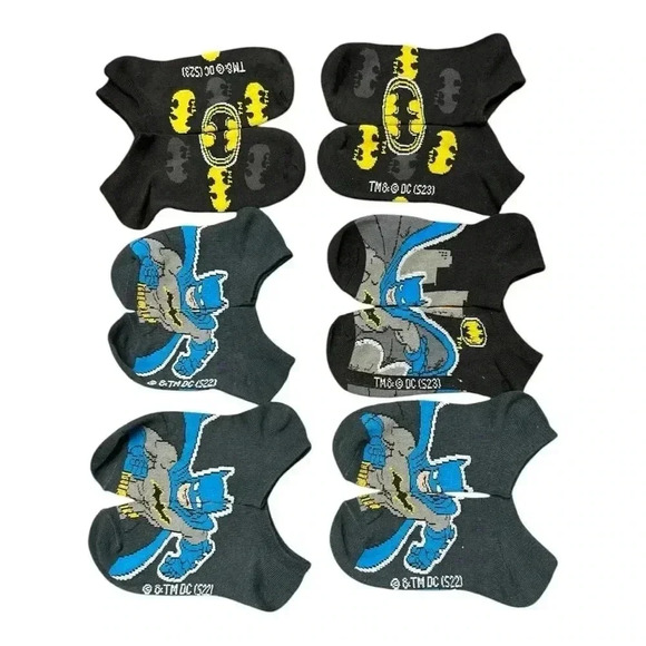 Batman youth no show sock 6 pack bundle. NWOT - Picture 2 of 2